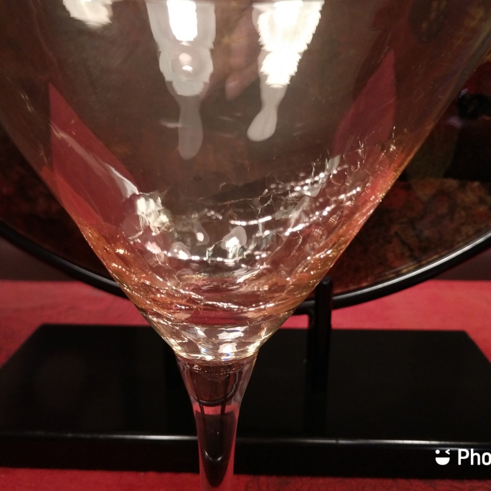 Pier One Amber Luster Crackle Martini Glasses-Discontinuef - Picture 4 of 5